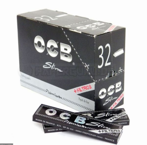 OCB Premium Rolling Papers + Filters - Slim - Pack of 32 - Vape wholesale supplies